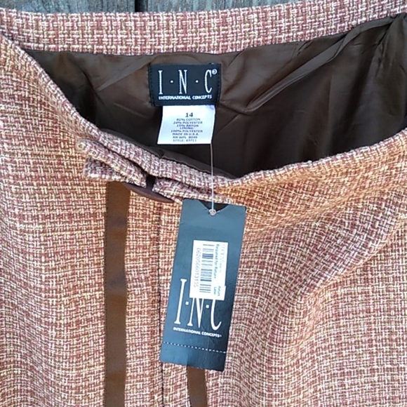 INC Tweed-y Retro Midi Skirt -14- NWT - Picture 13 of 16